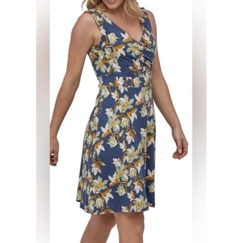 Patagonia Woman's Sz XS Worn Wear Porch Song Dress Squash Blossom Dolomite Blue